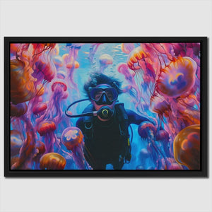 Swimming with Jellyfish - Luxury Wall Art