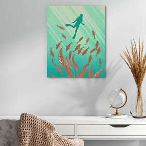 Swimming with the Fishes - Large Canvas Print