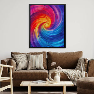 Swirling Vibrancy - Abstract Wall Art in Black Frame