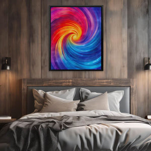 Swirling Vibrancy - Oversized Rainbow Canvas Wall Art