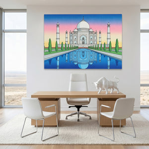 Taj Mahal Sunset Mirror — Taj Mahal Sunset Mirror White Bull Room Land 293