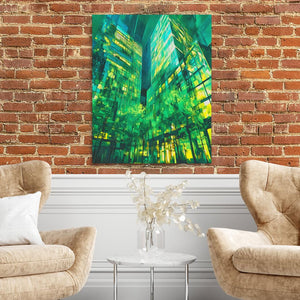 Tall Emerald Buildings - Luxury Wall Art