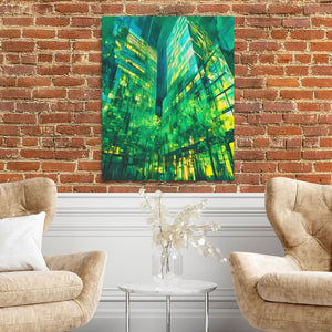 Tall Emerald Buildings - Luxury Wall Art