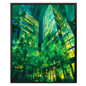 Tall Emerald Buildings - Luxury Wall Art