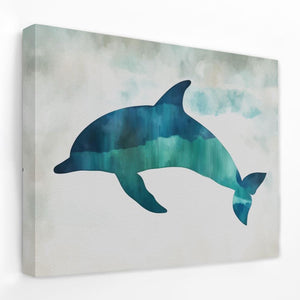 Teal Dolphin Jump - Luxury Wall Art