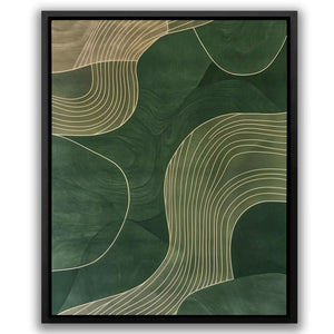 Textured Greens - Lines Art for Bedroom