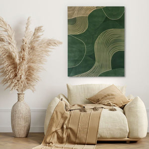 Textured Greens - Nature Wall Art in Black Frame