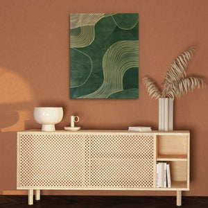 Textured Greens - Abstract Wall Art in Black Frame