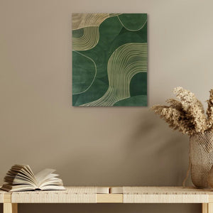 Textured Greens - Large Abstract Canvas Print