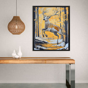 The Golden Stag - Brown Deer Canvas Print