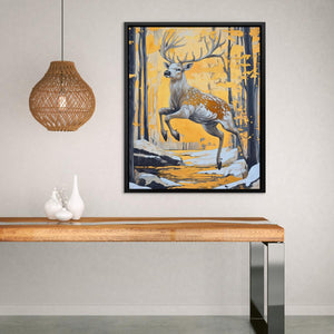 The Golden Stag - Luxury Wall Art
