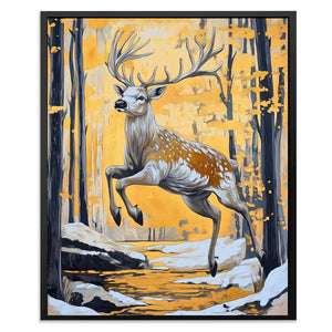 The Golden Stag - Luxury Wall Art