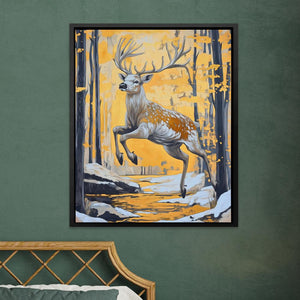 The Golden Stag - Luxury Wall Art