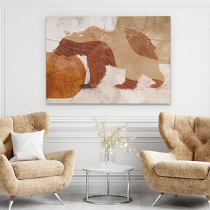The Noble Bear - Minimalist Brown Canvas Wall Art