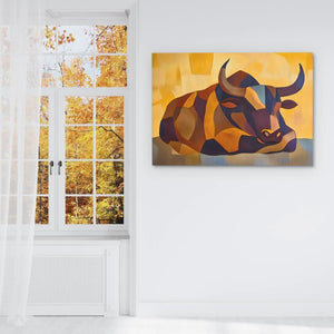 The Watchful Beast - Abstract Earth Tones Canvas Wall Art