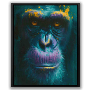 Thoughtful Ape - Wall Art in Black Frame