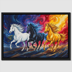 Three Horses Aflame — Three Horses Aflame Close Up Landscape 84