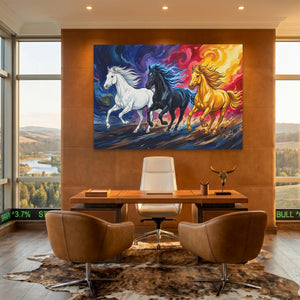 Three Horses Aflame — Three Horses Aflame Bullish Ranch Land 63