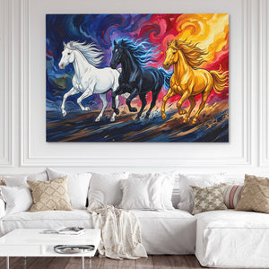 Three Horses Aflame — Three Horses Aflame White Couch and Wall 273