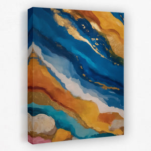 Tidal Gold Currents - Luxury Wall Art