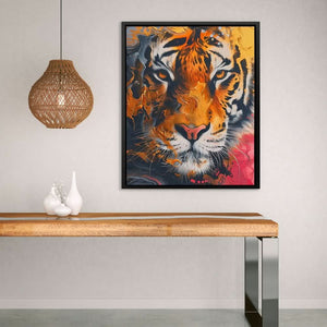 Tiger Charm - Wall Art in Black Frame