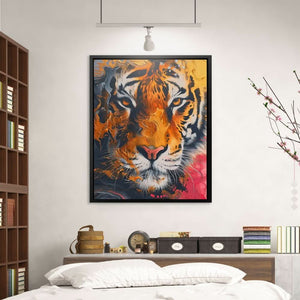 Tiger Charm - Gold Wall Art for Living Room