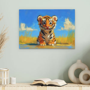 Tiger Cub in the Plains - Luxury Wall Art