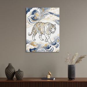 Tiger Golden Waves โ tiger golden waves sq wall desk bird 1port flush print