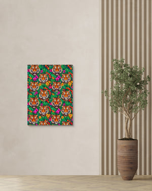 Tiger Jungle Bloom — tiger jungle bloom psd plant wall right 1port flush print