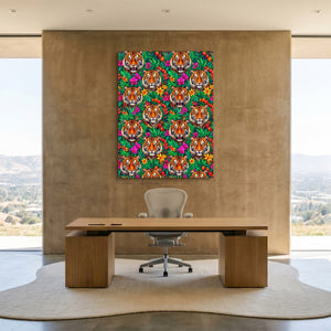 Tiger Jungle Bloom — tiger jungle bloom sq minimalist lux office 1port flush print