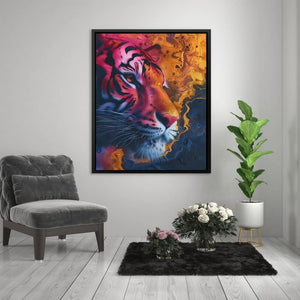 Tiger Palette - Abstract Wall Art in Black Frame