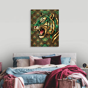 Tiger's Emerald Roar — tiger's emerald roar sq luxury bedroom 1port flush print