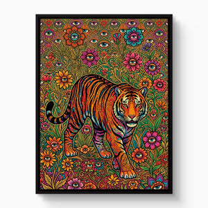 Tiger Through Watching Eyes โ tiger through watching eyes white studio framed black