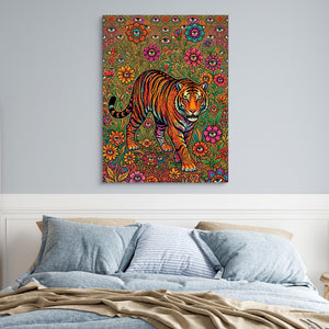 Tiger Through Watching Eyes โ tiger through watching eyes sq blue bedroom 1port flush print