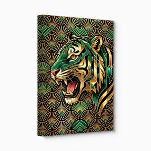 Tiger's Emerald Roar - Luxury Wall Art
