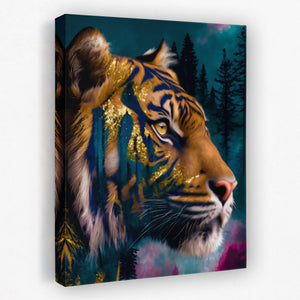 Tiger's Starlit Hunt - Luxury Wall Art