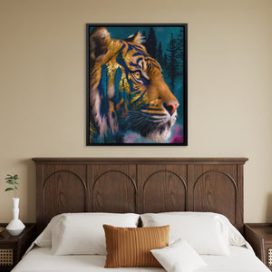 Tiger's Starlit Hunt - Luxury Wall Art