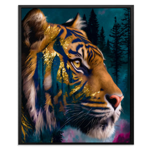Tiger's Starlit Hunt - Luxury Wall Art