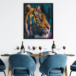 Tiger's Starlit Hunt - Luxury Wall Art