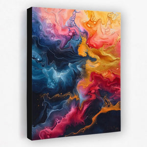Timeless Mystery - Pink and Gold Canvas Wall Art