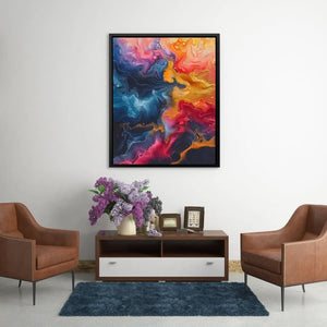 Timeless Mystery - Pink and Gold Wall Art in Black Frame