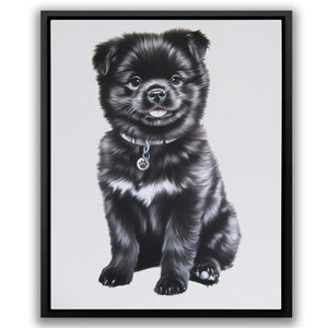 Tiny Pup with Paw Tag - Luxury Wall Art