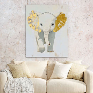 Tiny Trunk - Gold Canvas Wall Art