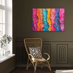 Torn Colors - Abstract Wall Art in Black Frame
