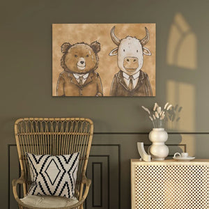 Traders First Day - Brown Bear Canvas Print