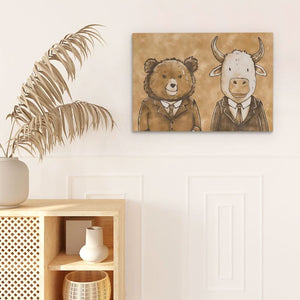 Traders First Day - Brown Wall Art for Living Room