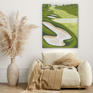 Tranquil Tee Time - Green Wall Art for Living Room
