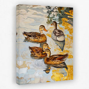 Tranquil Water Drift - Duck Canvas Wall Art