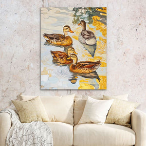 Tranquil Water Drift - Nature Wall Art in Black Frame