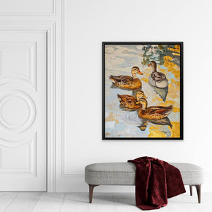 Tranquil Water Drift - Blue Wall Art for Hallway